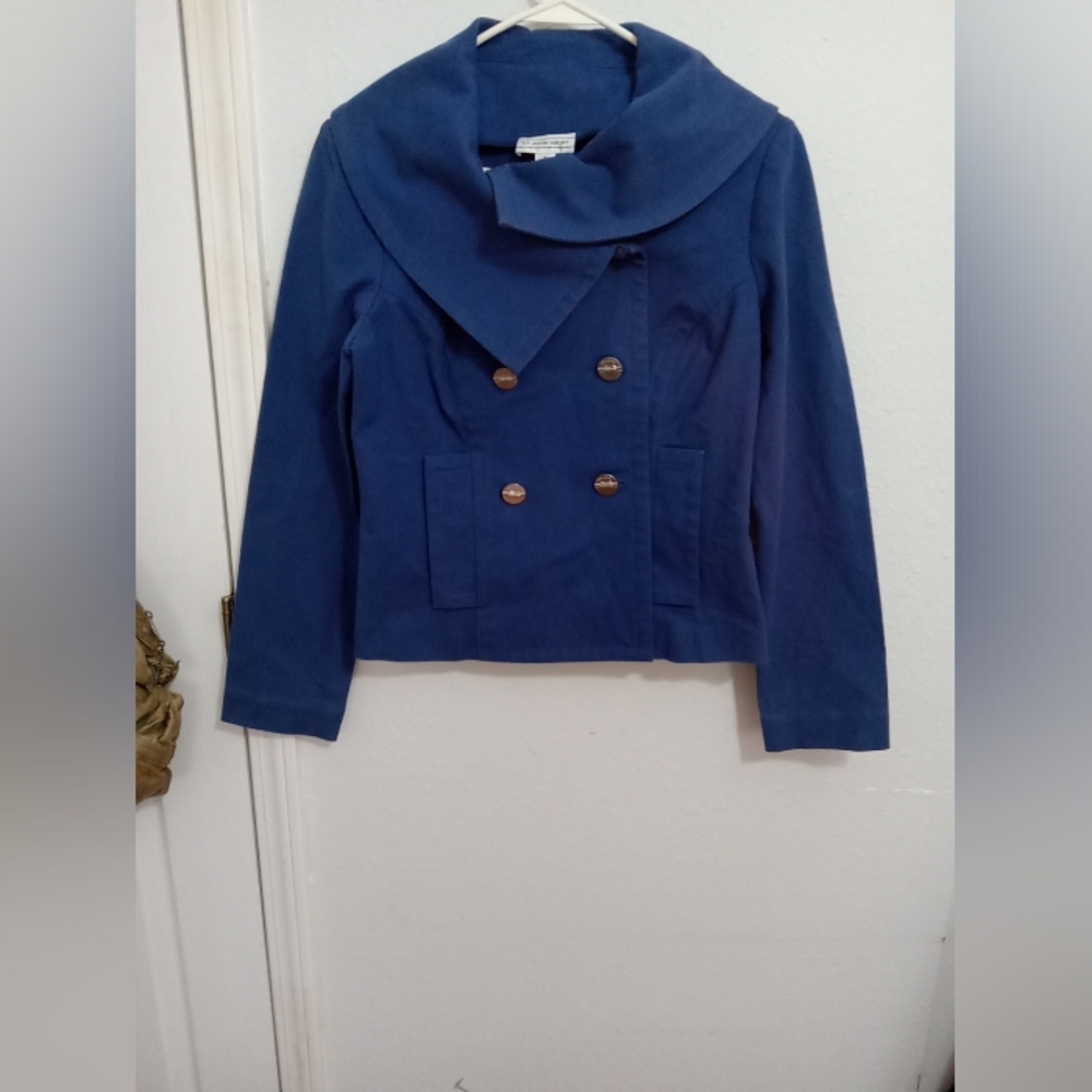 St. John Sport Jacket small double breasted button up pockets Preppy 90s Y2K